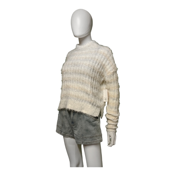 Candie’s Mock Neck Fuzzy Cozy & Soft Sweater Lurxstripe M - Picture 4 of 9